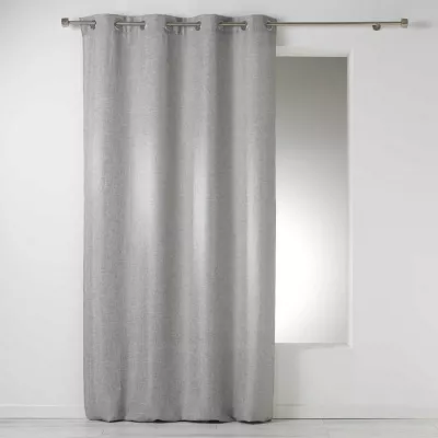 Rideau à Œillets 140 x 260 cm Chambray Uni Select Gris