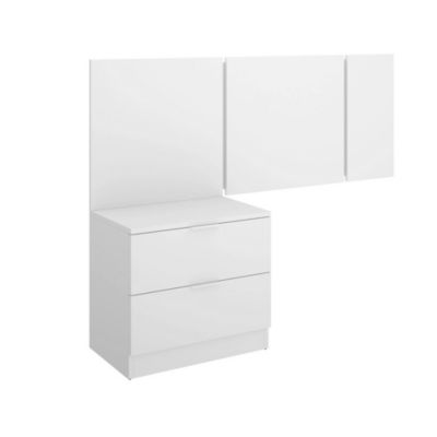 Tête du lit Chanhom, Tête de lit, Tête de lit pour la chambre, Appui-tête, 157×34 h96 cm, Blanc