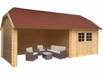 Abri jardin bois « York »  8.88 m²  2.98 x 2.98 x 3.64 m  28 mm