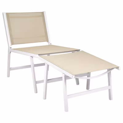 Chaise de jardin MARCEDDI Métal Blanc/beige