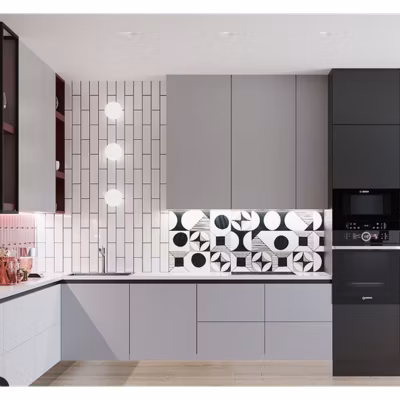 Carrelage sol / mur effet ciment 20×20 cm CAPRICE DECO PATCHWORK B&W