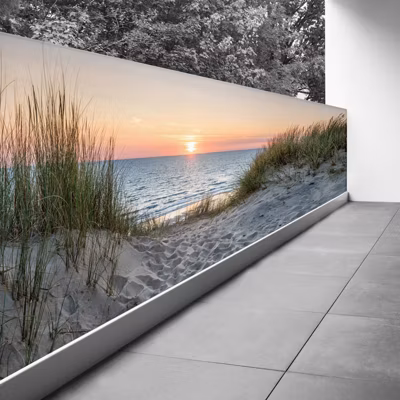 Brise vue Trompe l&rsquo;oeil – 90×250 cm – Couché de soleil 3617689696843