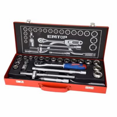 Coffret de mécaniciens jeu de 24 douilles 1/2 EMTOP