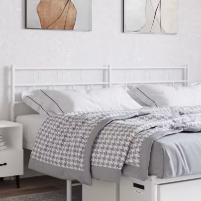 vidaXL Tête de lit métal blanc 180 cm 355744