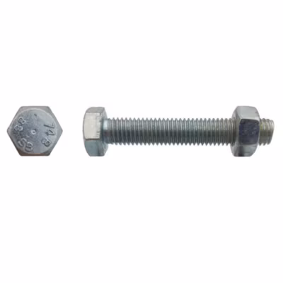 25 Boulons Charpente Métallique SB F/Total 16 x 45 mm – ISO 4017-4032 EN 15048 – 8.8 – Zingué blanc – D-Work