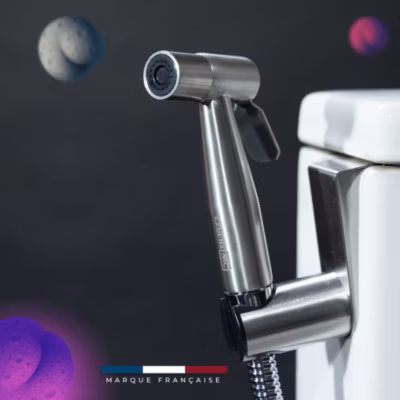 Douchette WC Premium – Robinet 3 Voies Inclu  – Marque Française – Kit complet – Expert WC (Brevet Déposé)
