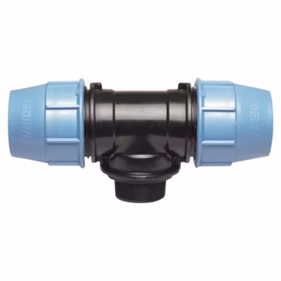 Somatherm For You – Raccord plastique Té Mâle 1 1/4 au centre pour tube PE diam 40 mm