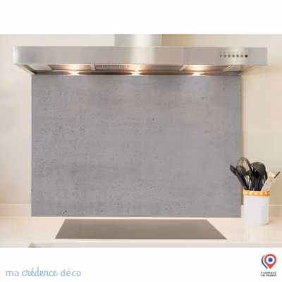 Crédence cuisine fond de hotte Béton brut 2 – Alu composite – L 90 cm x H 50 cm – MaCrédenceDéco