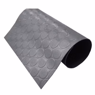 Sol PVC Composition 100% Caoutchouc Sol Caoutchouc Sol Protection Design Boutons Gris Epaisseur 1MM Mesure 140X300CM