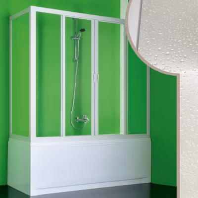 Cabine douche Pare-Baignoire 90×180 CM en acrylique mod. Plutone 2 avec ouverture centrale