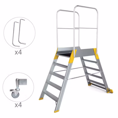 Plateforme 2×5 marches – Hauteur max. de travail 3.04m – 9705R-MC