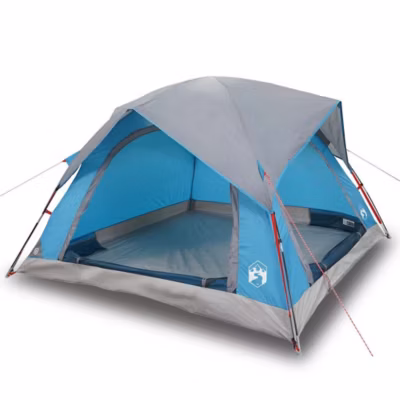 Tente de camping de cabine 4 personnes bleu imperméable vidaXL