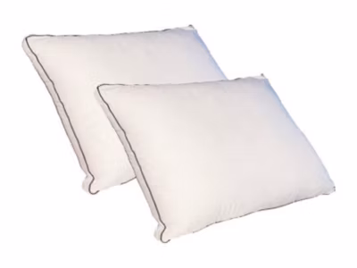 Lot de 2 oreillers sensation duvet en percale de coton 91 fils/cm² 50 x 70 cm – 700 gr – Blanc – AUXENCE