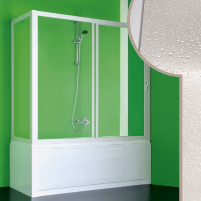 Cabine douche Pare-Baignoire 70×180 CM en acrylique mod. Plutone avec ouverture laterale
