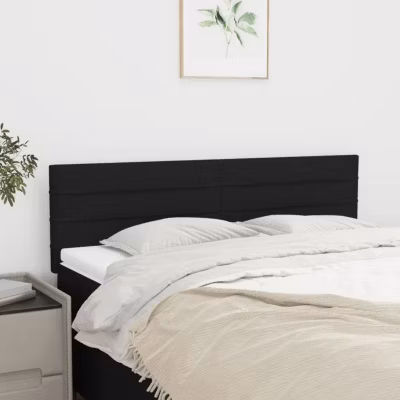 vidaXL 2x Têtes de Lit Meubles de Chambre à Coucher Accessoires de Lit Simple Têtes de Cadre de Lit Intérieur Noir 346146