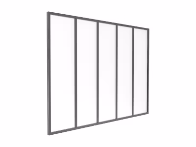 Verrière atelier en aluminium thermolaqué et verre dépoli  – 150×105 cm – Noir – BAYVIEW