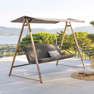 Balancelle de jardin Soly Honey & Charbon – Hespéride