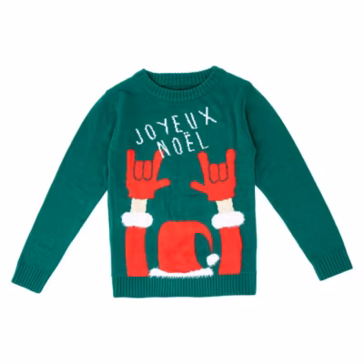 Pull de noël homme père noël moto rock 2 assortiments – feeric lights & christmas
