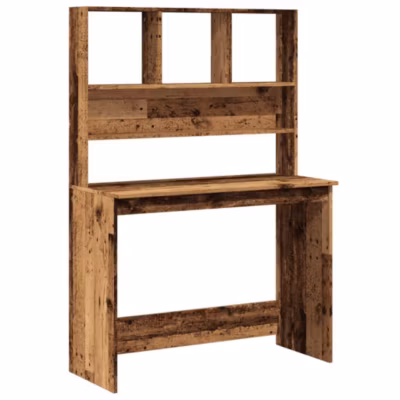 Bureau avec étagères vieux bois 102x45x148 cm bois d&rsquo;ingénierie vidaXL