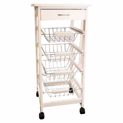 Chariot, desserte de cuisine St Helens Home and Garden, avec 4 roulettes et 4 paniers métallique GH404