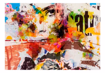 Papier peint intissé panoramique street art city collage 100×70 cm