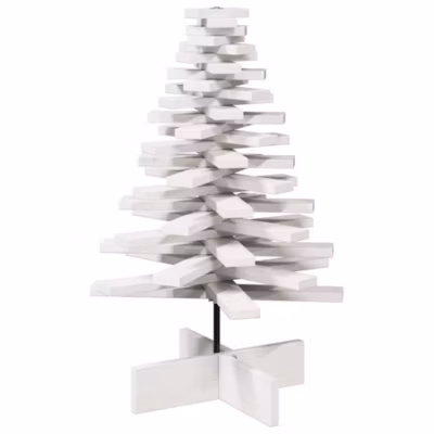 Arbre de Noël en bois pour décoration blanc 80 cm pin massif vidaXL