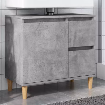 ZMH Armoire d&rsquo;évier gris béton 65x33x60 cm bois d&rsquo;ingénierie