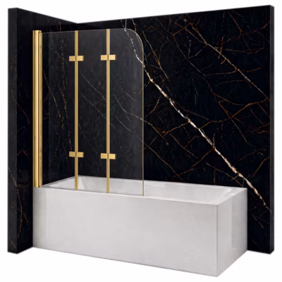Silla Pare-baignoire MARION, pivotant, 120×140 CM, Doré brossé