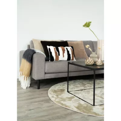Plaid Sintra Élégant en Noir, Blanc et Marron – 130×170 cm