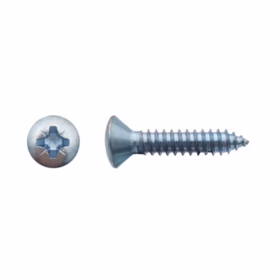 250 Vis à Tôle Tête Fraisée Bombée Pozidriv 4.8 x 31.7 mm – DIN 7983 – Zingué blanc – D-Work