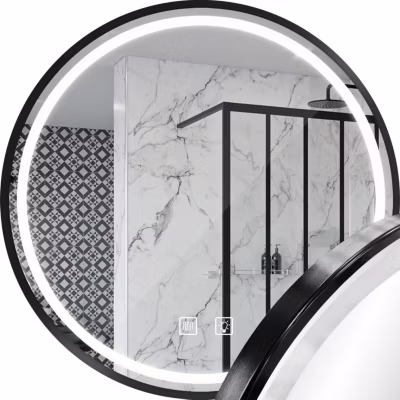 MIROIR REA LED P11397 MMJ 80CM BLACK 80X80X80CM