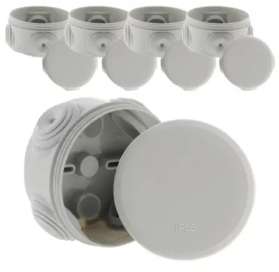 5 Boîtes dérivation IP55 diamètre 70x35mm Zenitech