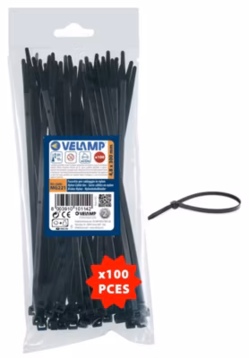 Colliers de fixation en nylon. Noirs.    4,8×300 – 100pces
