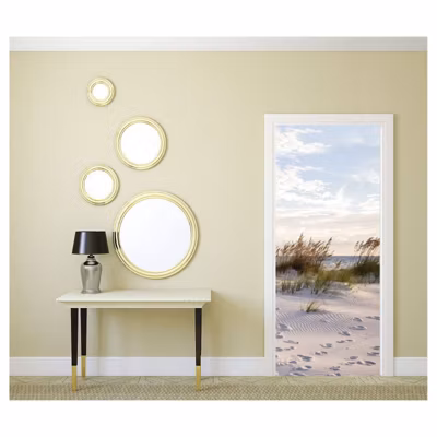Poster de porte DIRECTION OCEAN plage mer 85 x 205 cm – Sticker préencollé