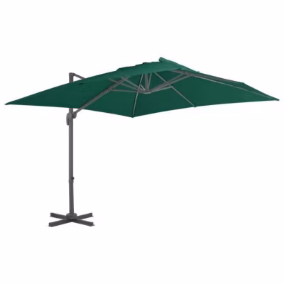 Parasol déporté vidaXL – Mât en aluminium – Vert – 300×300 cm