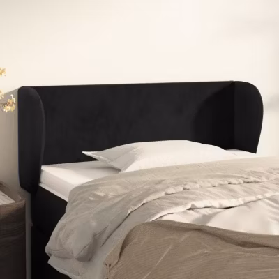 vidaXL Tête de lit avec oreilles Noir 103x23x78-88 cm Velours3116908