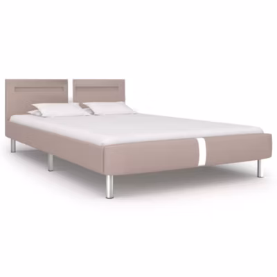 Lit double, Lit adulte, Cadre de lit avec LED sans matelas cappuccino 120×200 cm