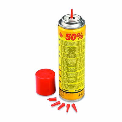 Cartouche de gaz butane 90gr livrée avec 6 adaptateurs de recharge KEMPER