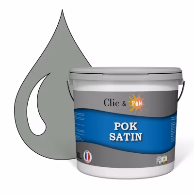 Peinture murs intérieurs satinée- Cuisine & Salle de bain POK SATIN – Vert Militaire 100m² – 10L