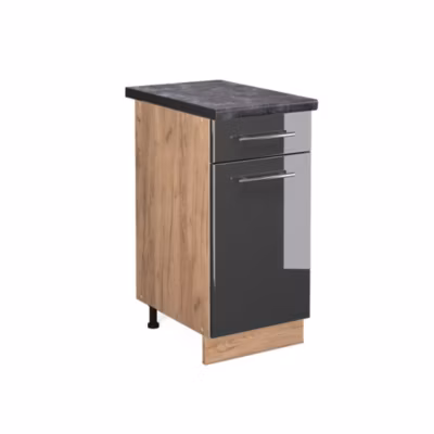 Vicco Meuble cuisine Anthracite Haute brillance 40cm , PT Anthracite