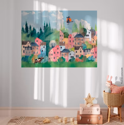 Poster adhésif Charlotte – Multicolore