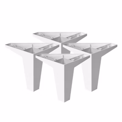 4un. Pied de meuble incliné scandinave pied nordique en résine plastique ABS blanche ANTI-HUMIDITÉ. Hauteur 100mm