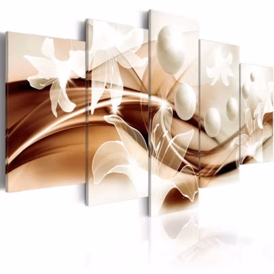 Tableau Pearl Lilies In Bronze 100×50 cm