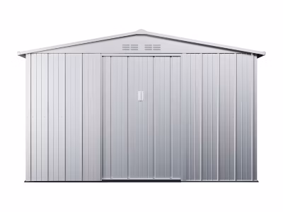 Abri de jardin métal en acier galvanisé gris 7,82 m² – LINUS