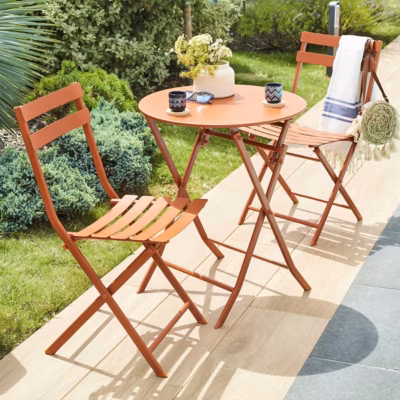 Table de jardin pliante ronde Greensboro Ambre – Hespéride