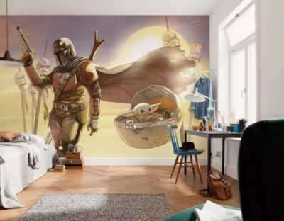 Papier peint panoramique sur intissée de Komar – Star Wars The Mandalorian and Grogu Mission – Taille: 350 x 250 cm