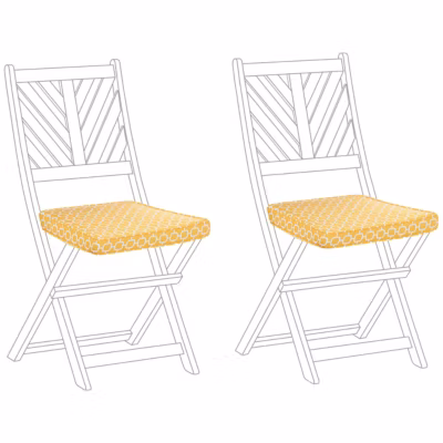 Lot de 2 coussins pour chaises de jardin TERNI 37 x 34 cm Jaune