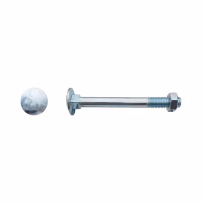 100 Boulons Tête Ronde Collet Carré TRCC 8 x 40 mm – DIN 603 – Zingué blanc – D-Work