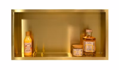 BALNEO – niche murale 60x30x10 cm dorée en acier inoxydable WALL-BOX – étagère de salle de bain