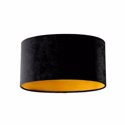Abat-jour en velours noir ovale 35/23/18